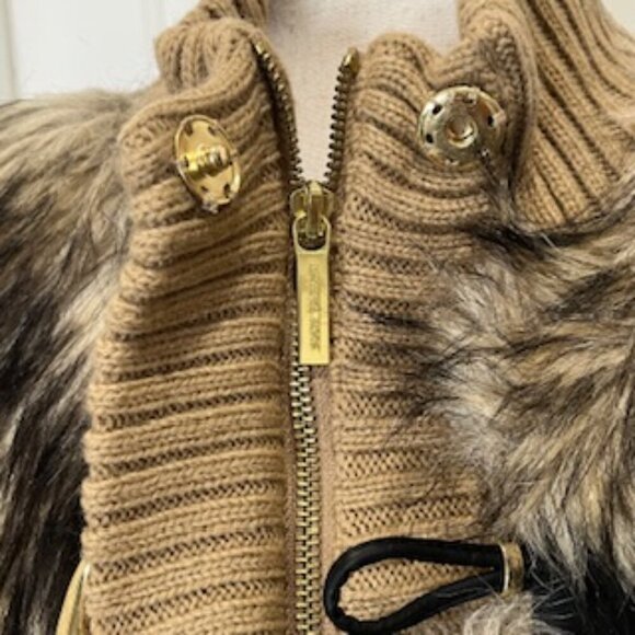 NEW Michael Kors Faux Fur And Sweater Knit Vest Zip Front Women’s‎ Sz Large NWT - Picture 14 of 14